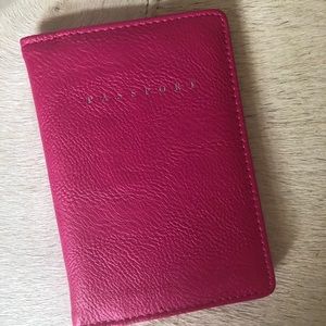 Pink Leather Passport Holder by Joie (NEW)